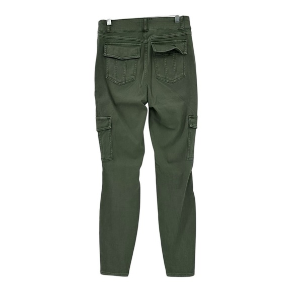SPANX Stretch Twill Ankle Cargo Pants Womens Size M Green High Rise Jeans - Picture 3 of 6